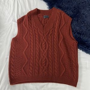 Oversized Rust Colored Sweater-Vest